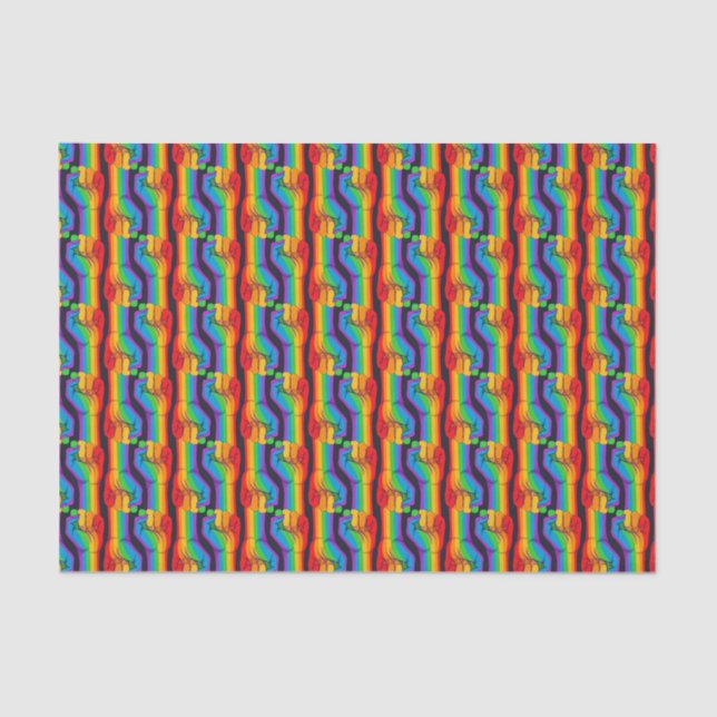 Papier Mousseline Motif Rainbow Fist (Recto)