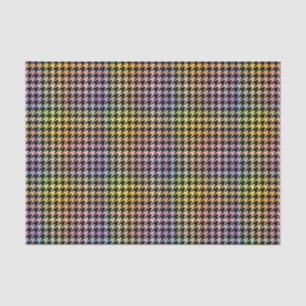 Papier Mousseline Motif Rainbow Houndstooth