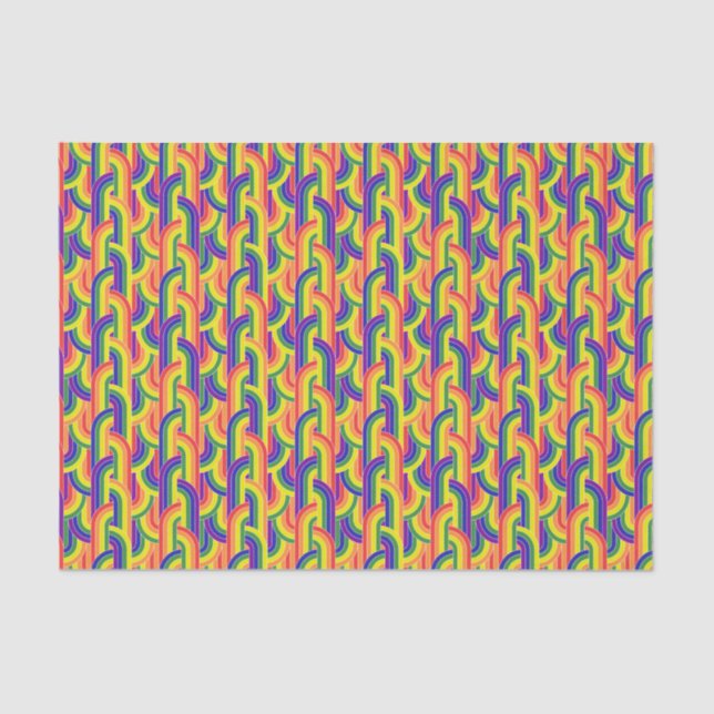 Papier Mousseline Motif Rainbow moderne (Recto)