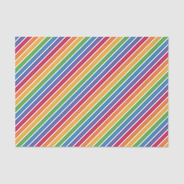 Papier Mousseline Motif Rainbow Stripes (Recto)