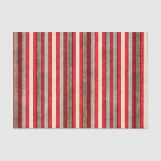 Papier Mousseline Motif rayé blanc et noir rouge (Recto)