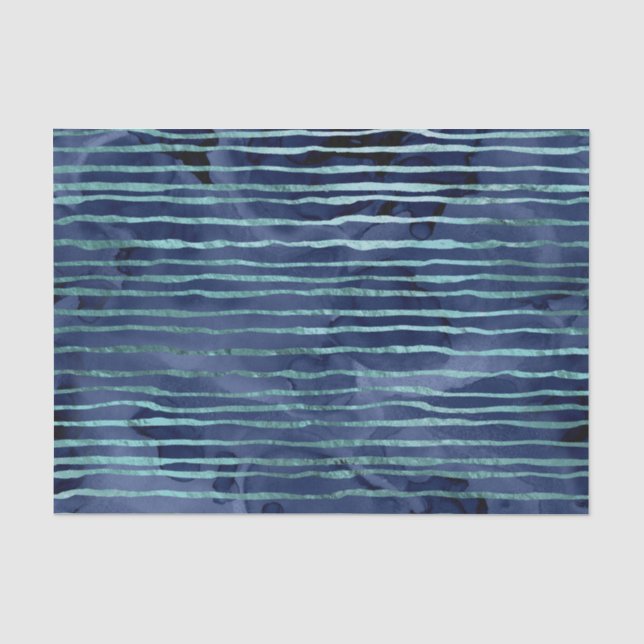 Papier Mousseline Motif rayé bleu (Recto)