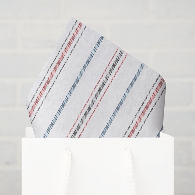 Papier Mousseline Motif rayé élégant. (Sac cadeau)