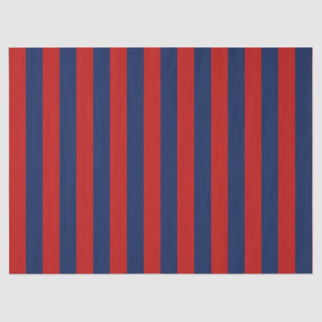 Papier Mousseline Motif rayé élégant bleu clair et rouge (Recto)