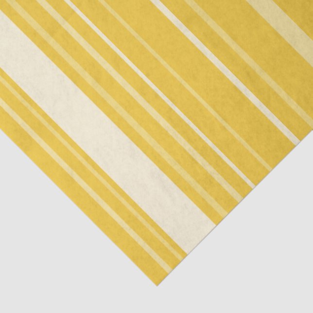 Papier Mousseline Motif rayé jaune (Détail)