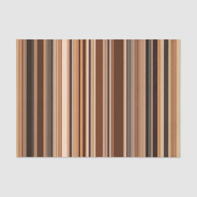 Papier Mousseline Motif rayé marron  (Recto)