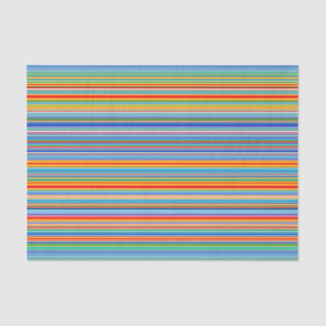 Papier Mousseline Motif rayé multicolore (Recto)