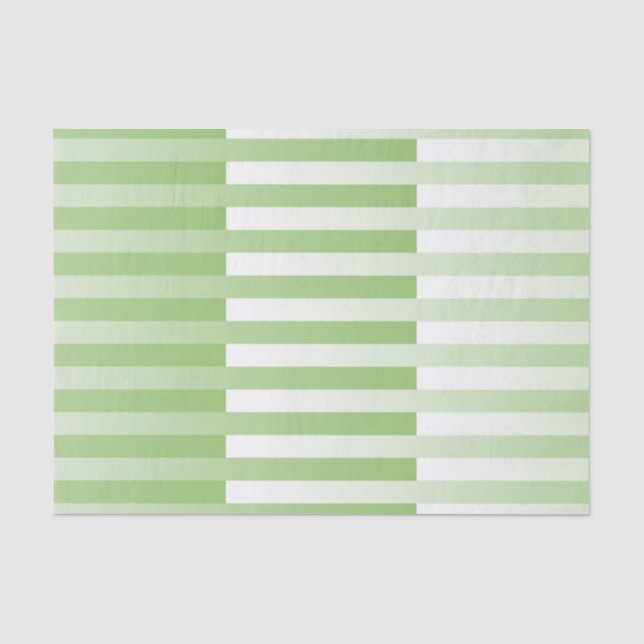 Papier Mousseline Motif rayé vert blanc (Recto)