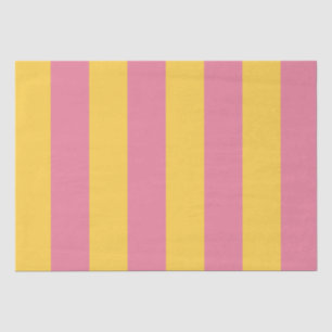 Papier Mousseline Motif rayé vertical rose et jaune vibrant