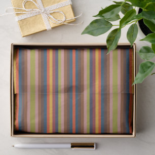 Papier Mousseline Motif rayures colorées automne et hiver