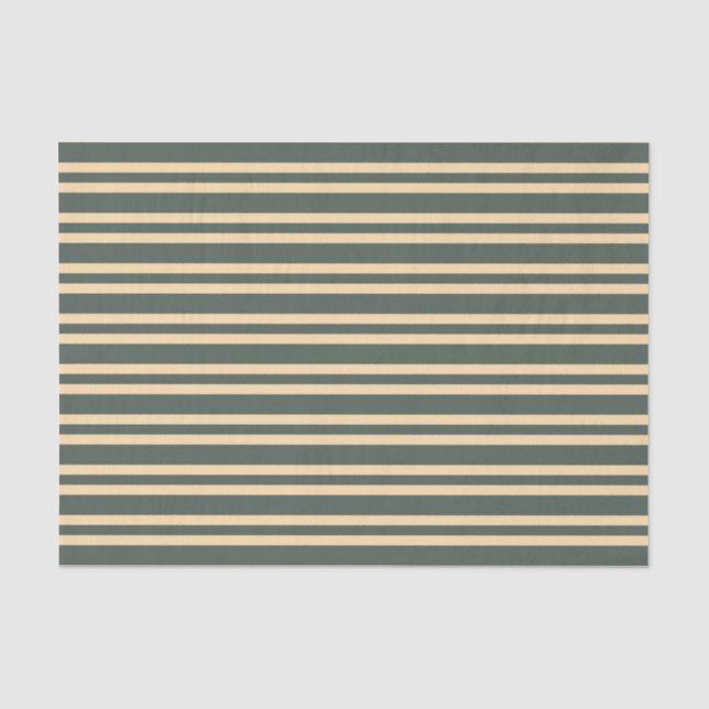 Papier Mousseline Motif Rayures Vert Jaune (Recto)
