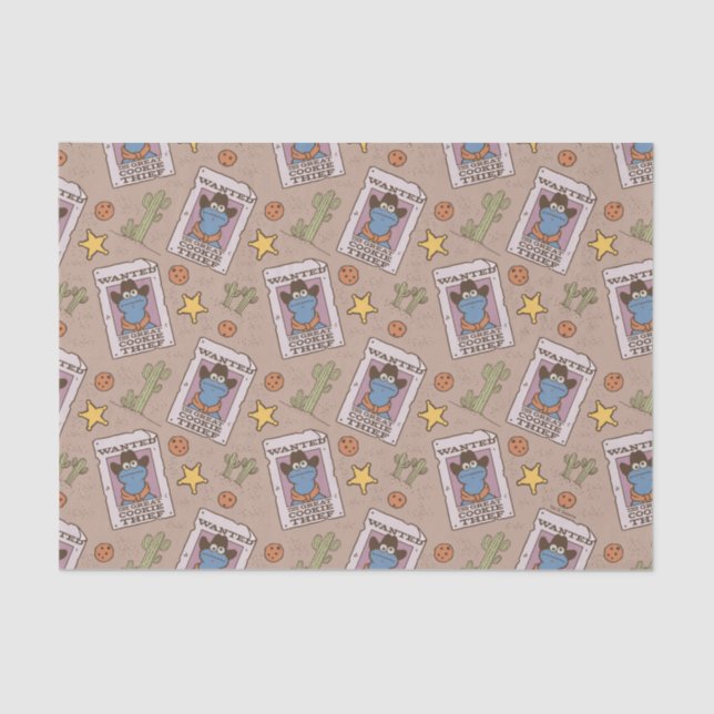 Papier Mousseline Motif Recherché Cookie Monster (Recto)