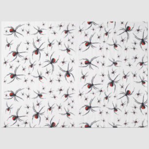 Papier Mousseline Motif Red & Black Spider