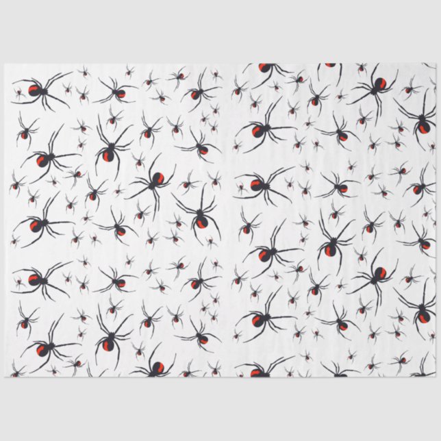 Papier Mousseline Motif Red & Black Spider (Recto)