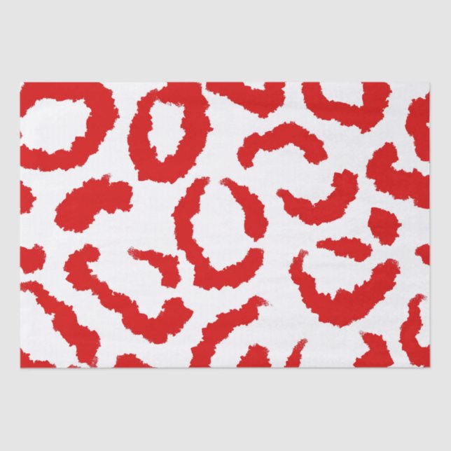 Papier Mousseline Motif Red Leopard (Recto)