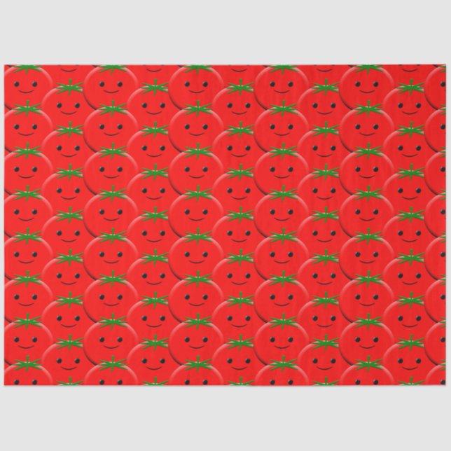 Papier Mousseline Motif Red Tomato (Recto)