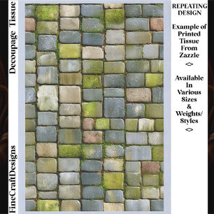 Papier Mousseline Motif Répétitif en Pavés Moussus ES3 Découpage