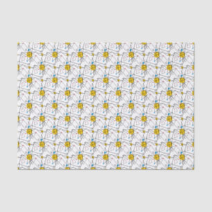 Papier Mousseline Motif rétro géométrique angulaire