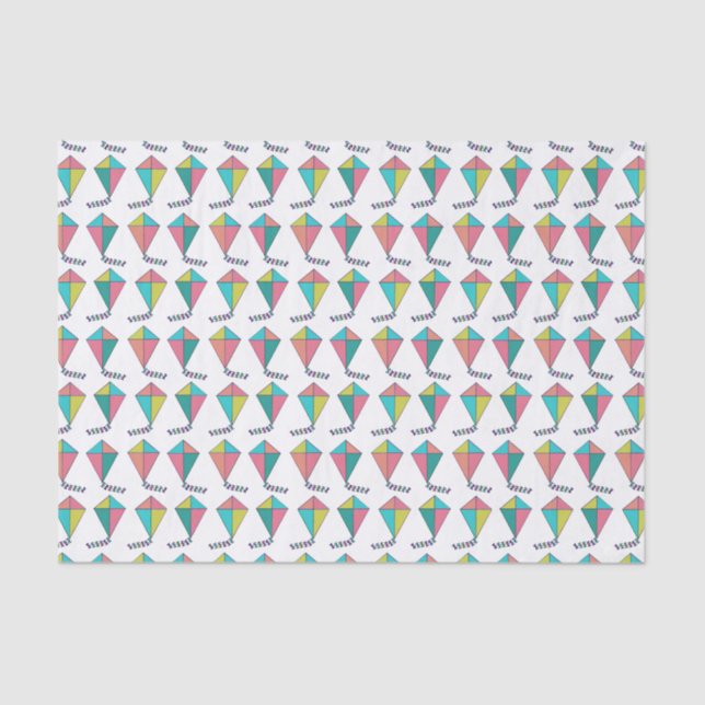 Papier Mousseline Motif Retro Kite (Recto)