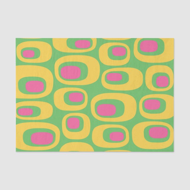 Papier Mousseline Motif Retro Mod (Recto)
