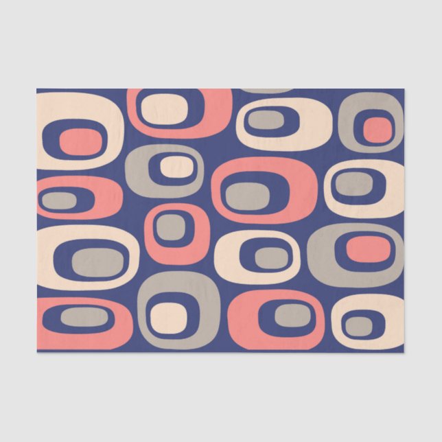 Papier Mousseline Motif Retro Mod (Recto)