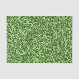 Papier Mousseline Motif Rose Abstrait moderne, Lime Green