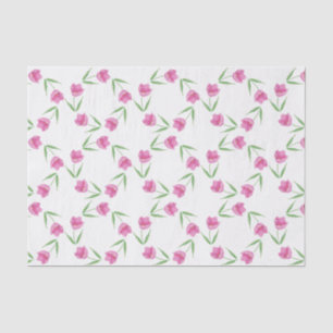 Papier Mousseline Motif rose de tulipes d'aquarelle
