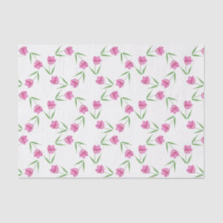 Papier Mousseline Motif rose de tulipes d'aquarelle