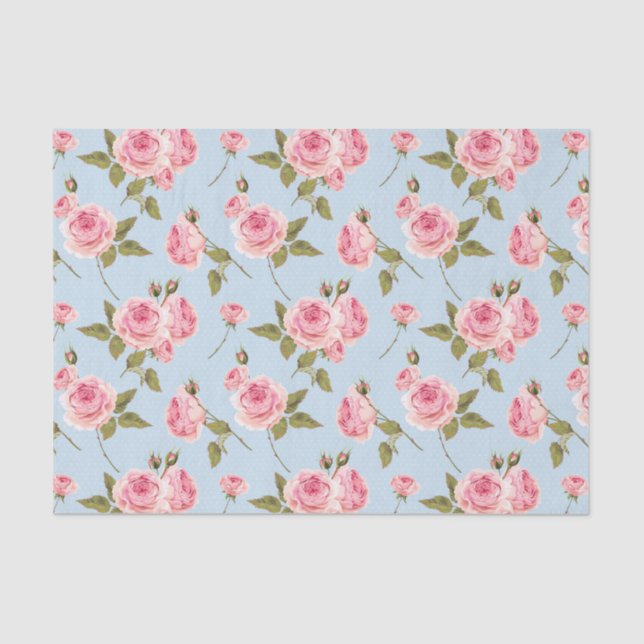Papier Mousseline Motif rose et Pois (Recto)
