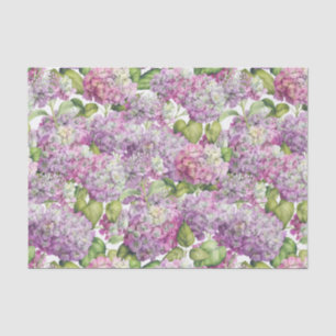 Papier Mousseline Motif rose floral de lavande d'hortensia