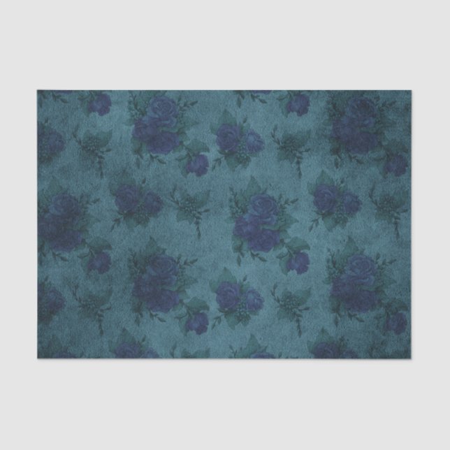 Papier Mousseline Motif Rose vintage (Recto)