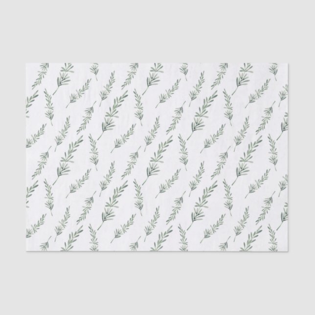 Papier Mousseline Motif Rosemary aquarelle (Recto)