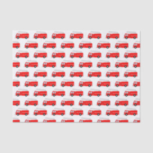 Papier Mousseline Motif rouge de camion de pompiers