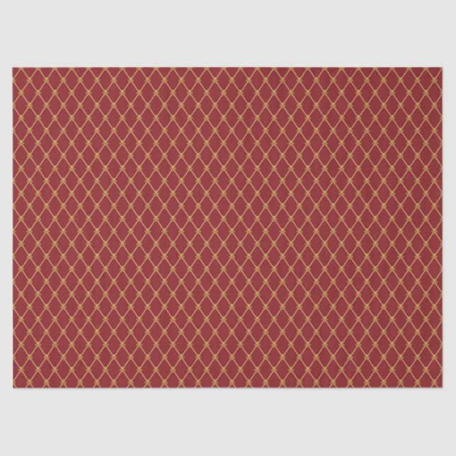 Papier Mousseline Motif rouge et or (Recto)