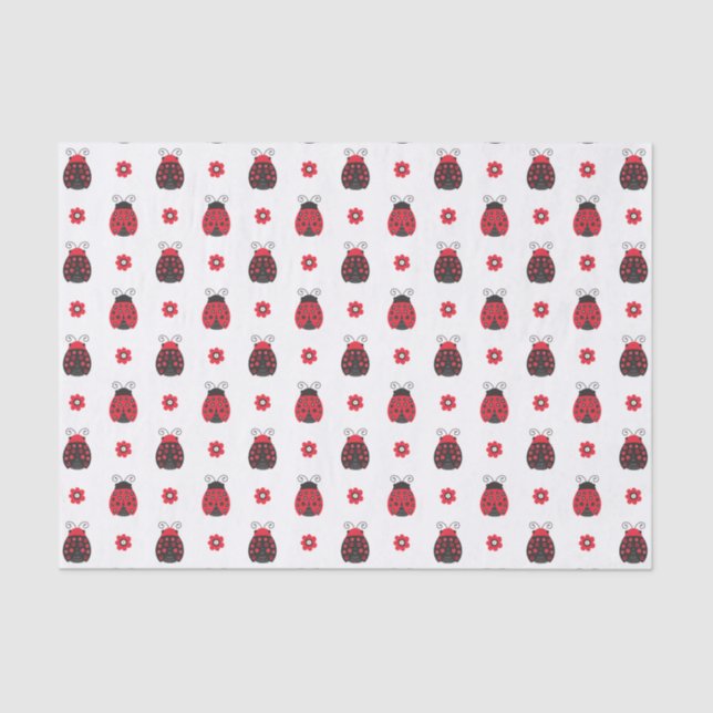 Papier Mousseline Motif rouge mignon (Recto)