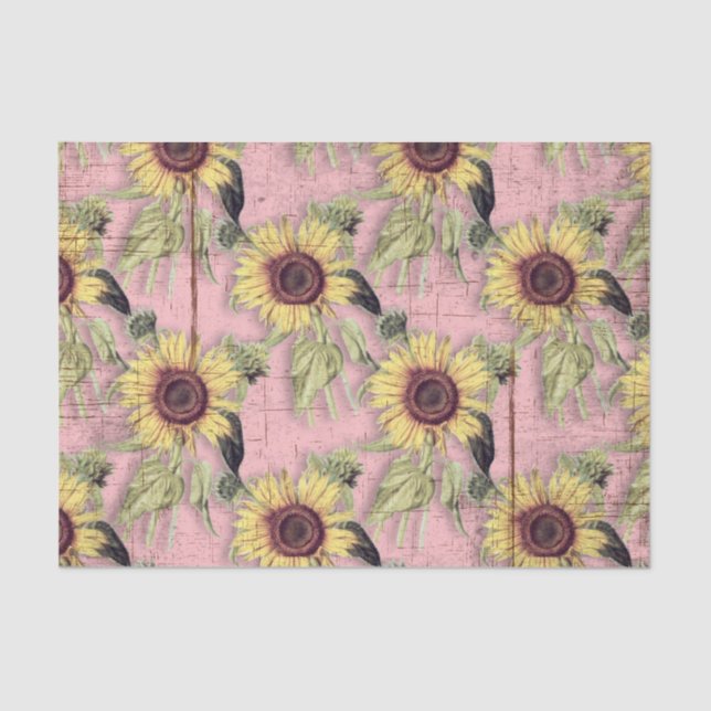 Papier Mousseline Motif rustique de tournesol d'automne (Recto)