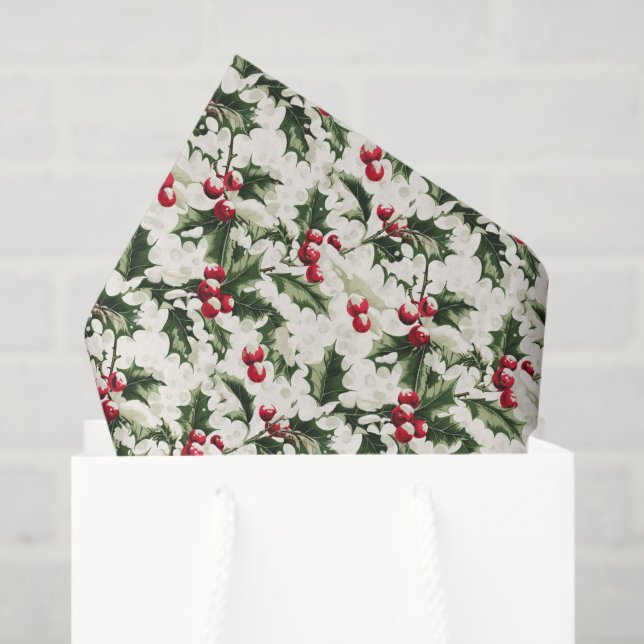 Papier Mousseline Motif saint de Noël (Sac cadeau)