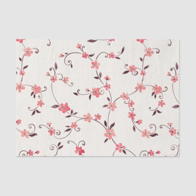 Papier Mousseline Motif sans couture d'aquarelle avec le ressort (Recto)