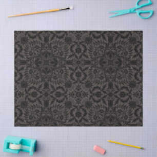Papier Mousseline Motif sans couture de vigne noir charbon de Wm Mor