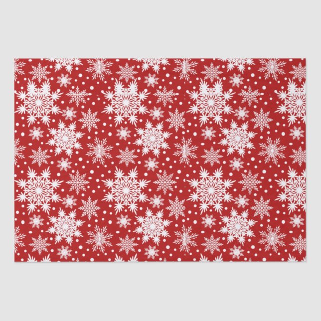 Papier Mousseline Motif sans couture rouge et blanc (Recto)