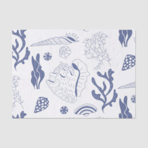Papier Mousseline Motif sans joint avec coquillages