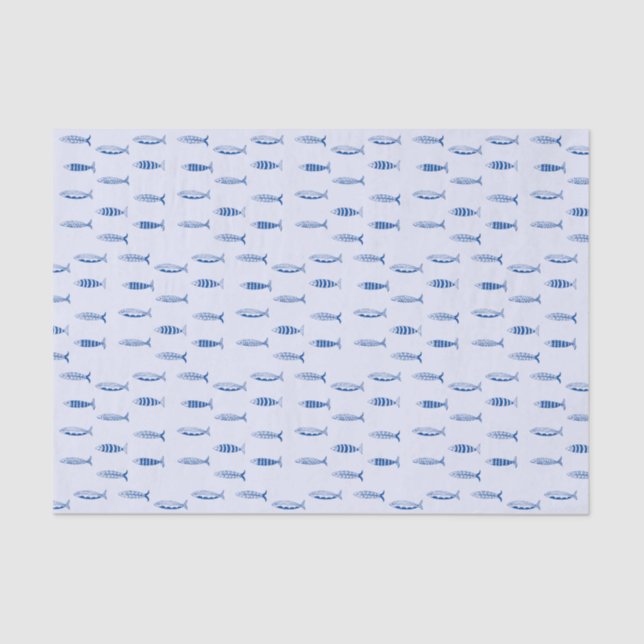 Papier Mousseline Motif Sardines (Recto)