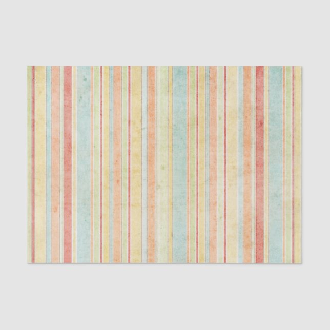 Papier Mousseline Motif Shabby Stripes (Recto)