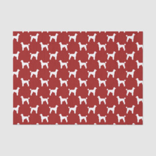 Papier Mousseline Motif Silhouettes Caniche Standard Rouge