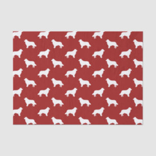 Papier Mousseline Motif Silhouettes de Border Collie Rouge
