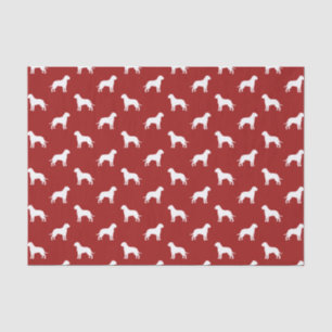 Papier Mousseline Motif Silhouettes de Bullmastiff Rouge