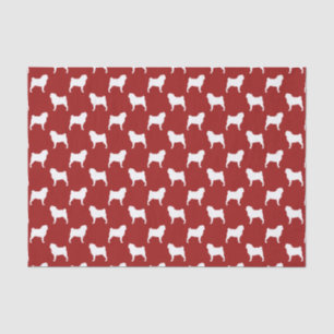 Papier Mousseline Motif silhouettes de Carlin rouge