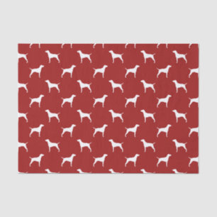Papier Mousseline Motif Silhouettes de Vizsla Rouge