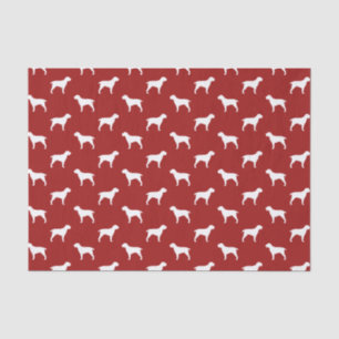 Papier Mousseline Motif silhouettes Spinone Italiano Rouge