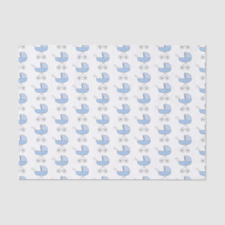 Papier Mousseline Motif simple de poussette de bébé bleu